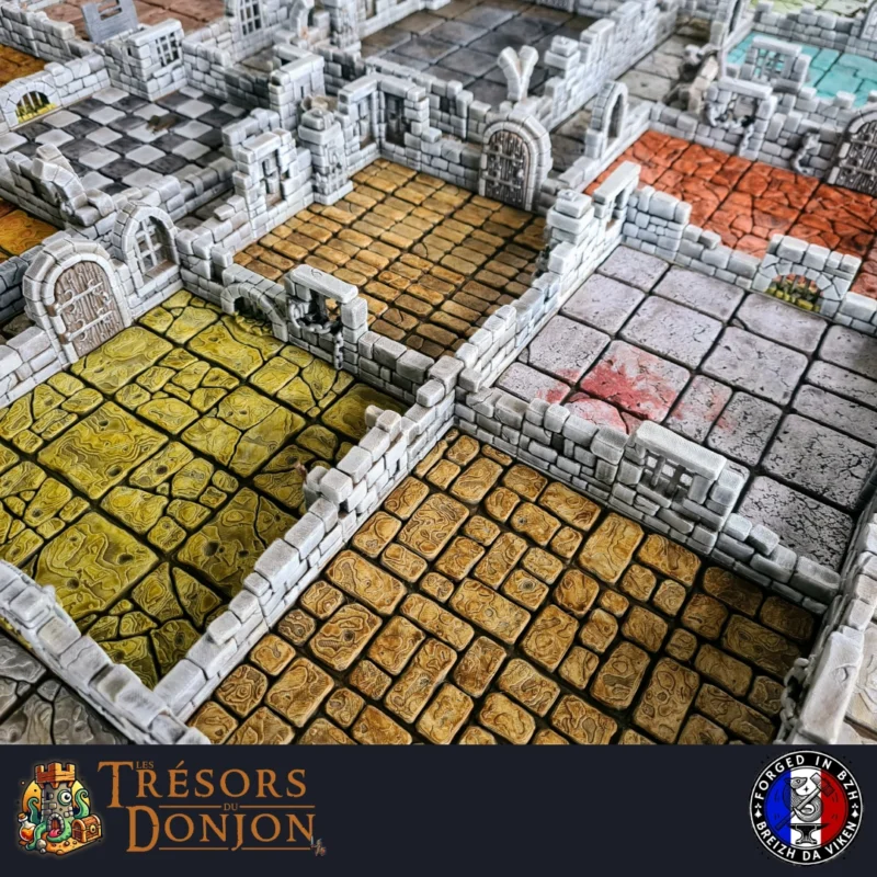 Plateau HeroQuest 3D finition peinte ambiance donjon médiéval