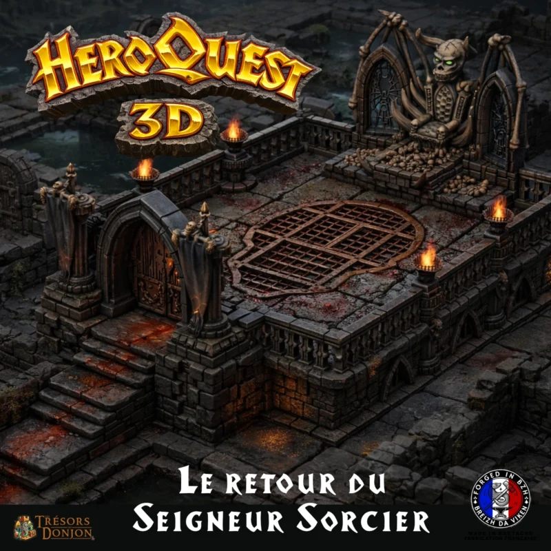 extension HeroQuest Le Retour du Seigneur Sorcier – Salle du Crâne 3D & Salle Rotative du Seigneur Sorcier