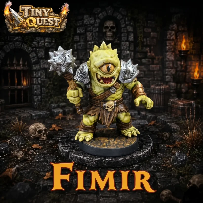 Figurine Fimir HeroQuest 3D compatible plateau 3D. Monstre iconique avec carte offerte. Parfait pour campagnes immersives et donjons épiques.