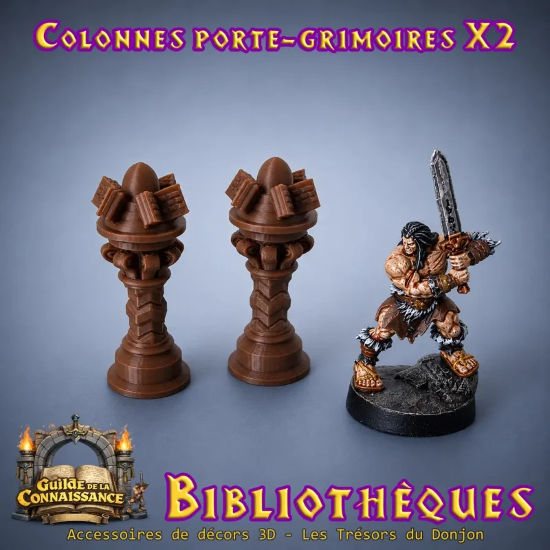 colonnes décor donjon 3D pack 2 guilde de la connaissance JDR