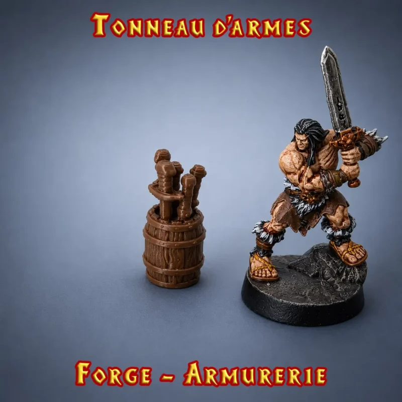 Tonneau d'Armes HeroQuest 3D — Le backup du garde qui n'y croyait plus